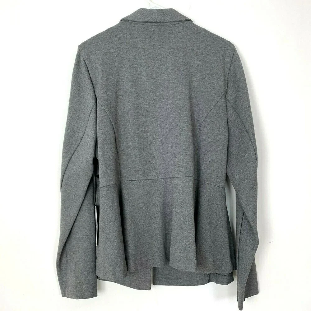 Torrid Blazer UpTown Peplum Blazer Ponte Stretch Grey Sz 2 Womens 14 16 NWT $68_5